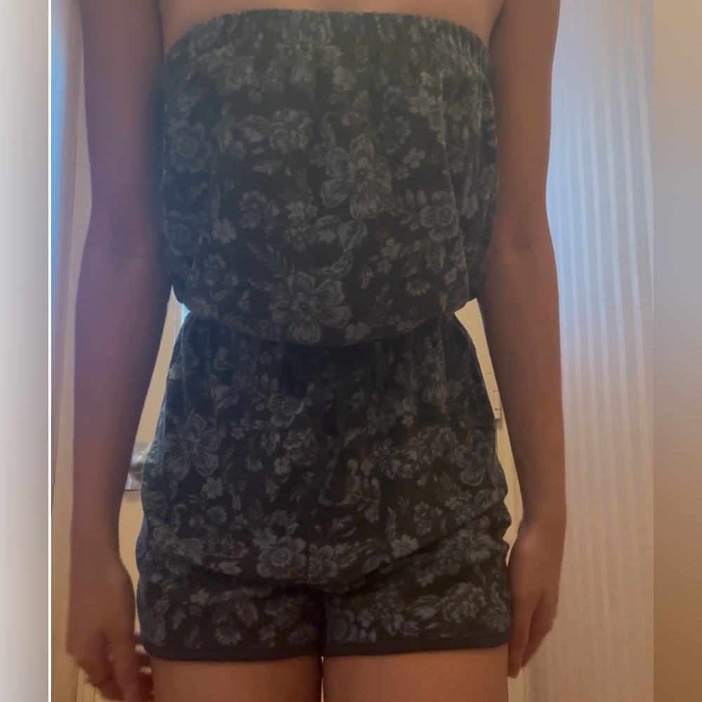 tube top floral romper